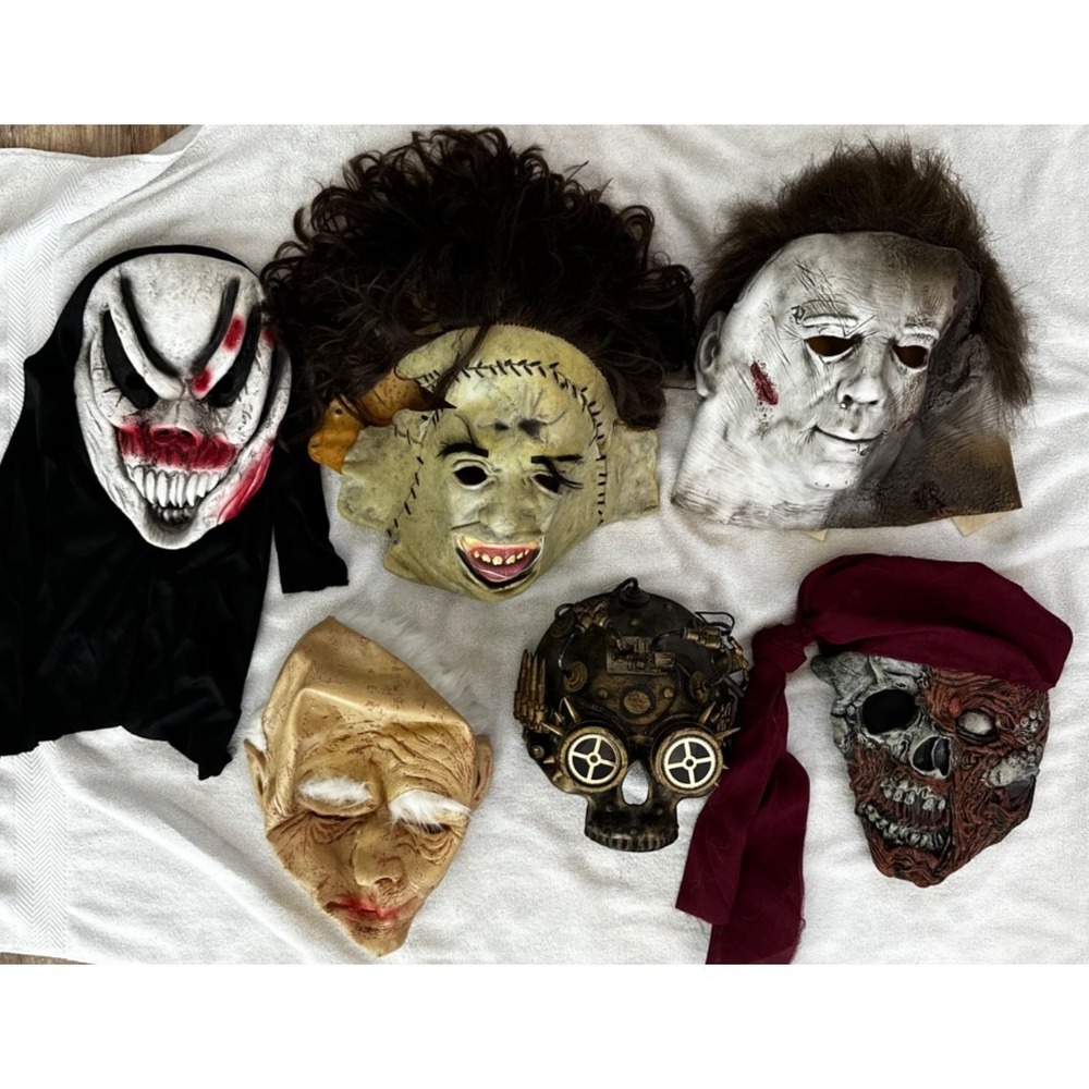 Halloween Rubber Mask Leatherface Michael Myers Bray Wyatt Steampunk Skull 6